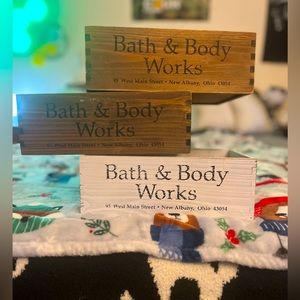 Wooden storage bins- bath&body works